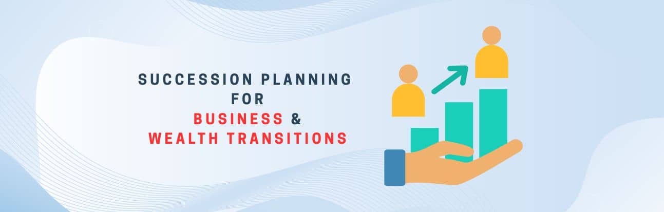 Family business owners discussing succession planning and wealth transition strategy with financial advisor