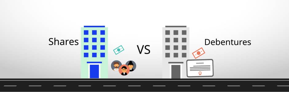 Investor analyzing shares and debentures comparison