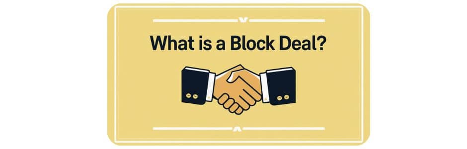 Illustration showing two investors executing a block trade