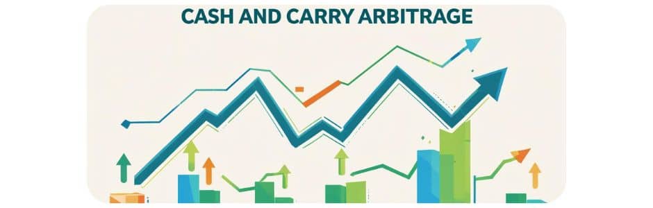 Cash and carry arbitrage strategy using stock price and futures price", "low-risk arbitrage example with stock chart", "spot vs futures arbitrage visual