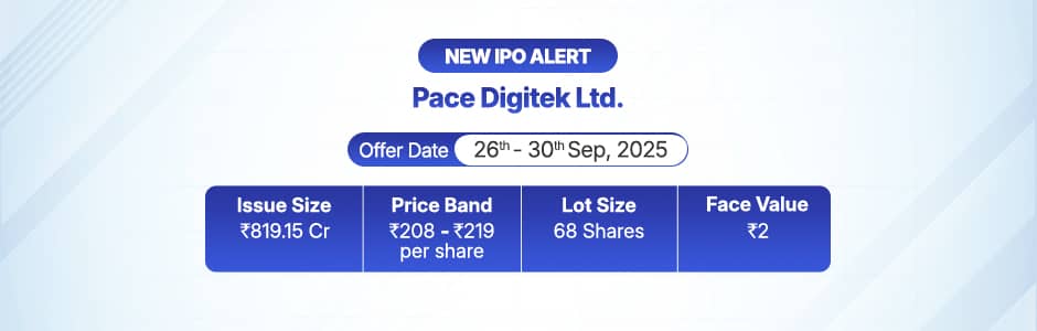 •	Infographic showing Pace Digitek IPO timeline, financial growth, and future business segments