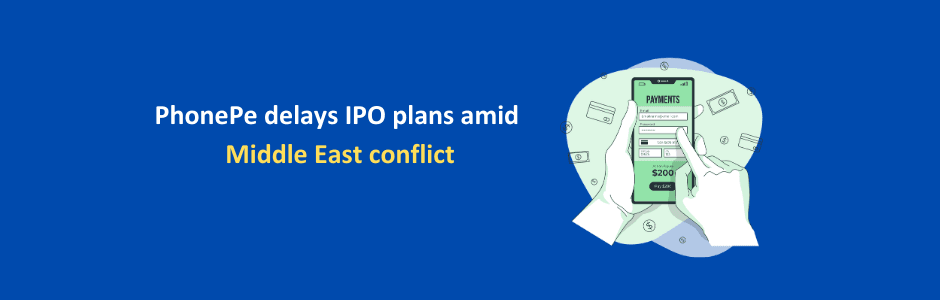 PhonePe app logo with pause button overlay symbolizing IPO listing delay due to Iran war tensions