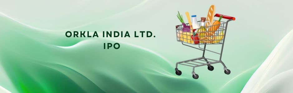 Infographic showing Orkla India sales distribution and IPO timeline