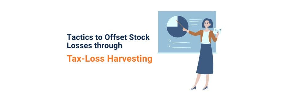Investor reviewing stock portfolio losses and using tax-loss harvesting strategy to save on taxes