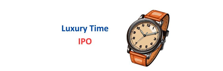 Investor checking Luxury Time IPO dates, lot size and application amount on a stock trading app