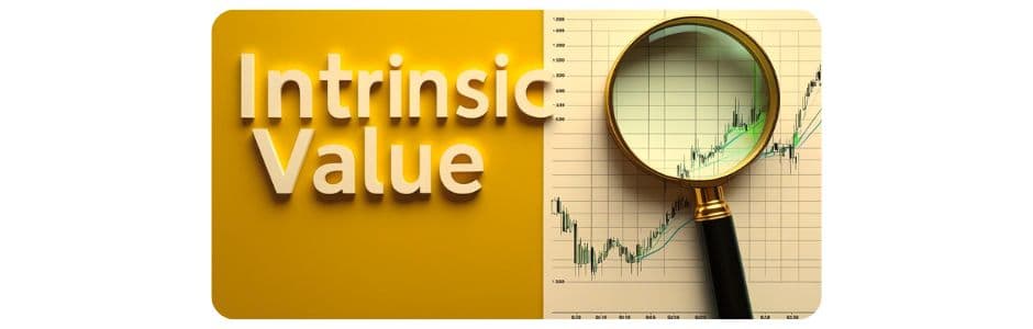Diagram explaining intrinsic value vs market price