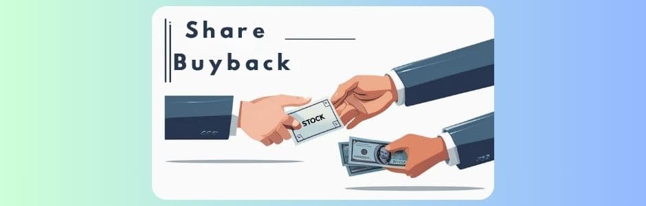 Illustration of a company executing a share buyback to reduce outstanding shares