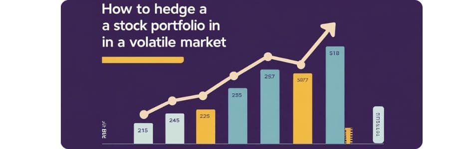 Investor shielding stock portfolio with umbrella during market volatility