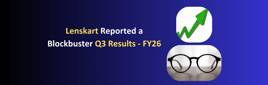 Chart showing Lenskart Q3 FY26 revenue growth 38 percent and profit jump to 131 crore