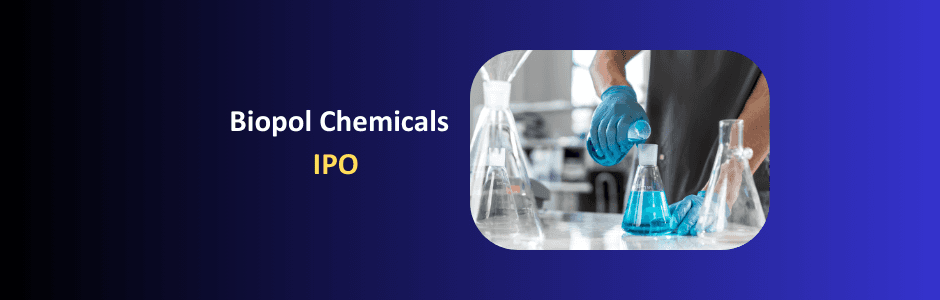 Biopol Chemicals IPO 2026 visual showing silicone emulsifiers, biochemical drums and chemical manufacturing plant with IPO timeline