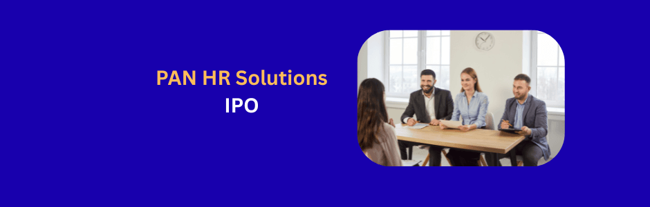 PAN HR Solutions IPO 2026 graphic showing workforce staffing, payroll icons and HR services with IPO timeline chart