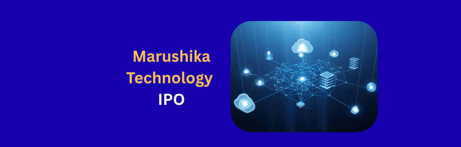 Marushika Technology IPO 2026 illustration showing data centers, networking cables, surveillance cameras and defence vehicles with IPO timeline