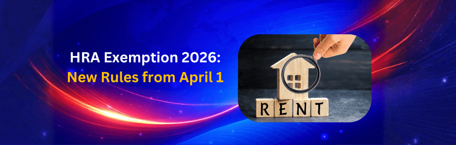 HRA exemption Section 10(13A) India 2026 -- least of three formula actual HRA 50 percent salary rent minus 10 percent -- salaried employee tax benefit old regime
