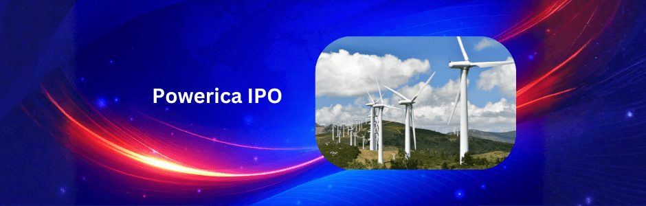 Powerica IPO banner showing issue dates 24–27 March 2026 and price band ₹375–₹395 per share