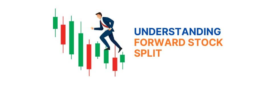 Illustration of a company splitting its shares into multiple smaller units during a forward stock split
