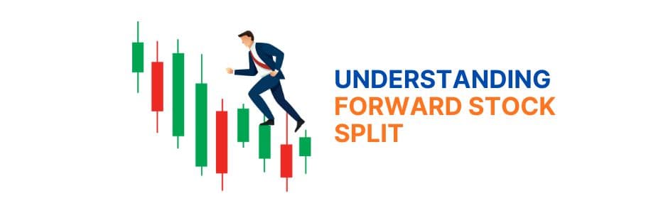 Illustration of a company splitting its shares into multiple smaller units during a forward stock split