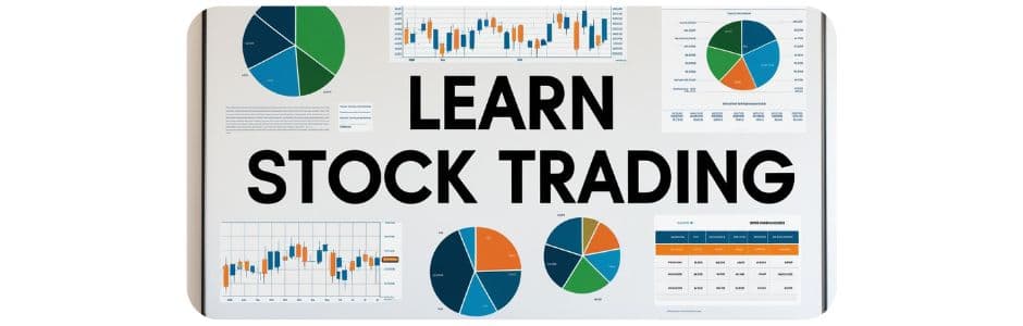1. Beginner learning stock trading on a laptop at home