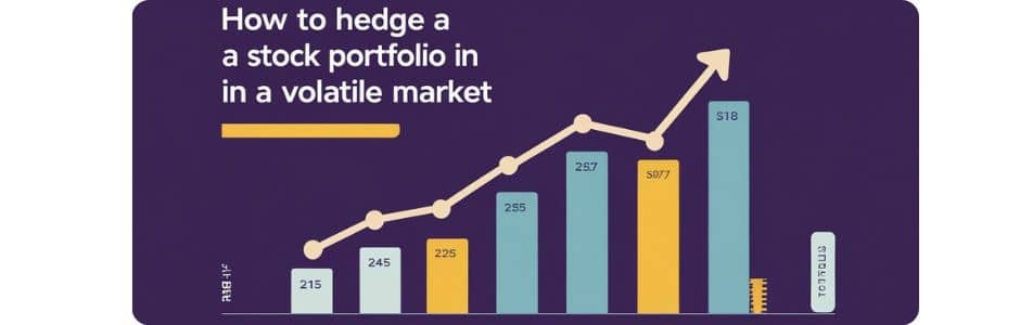 Investor shielding stock portfolio with umbrella during market volatility