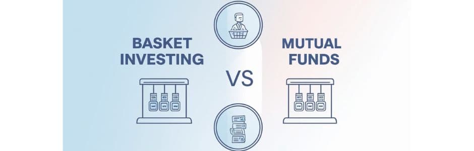 Comparison chart of basket investing vs mutual funds