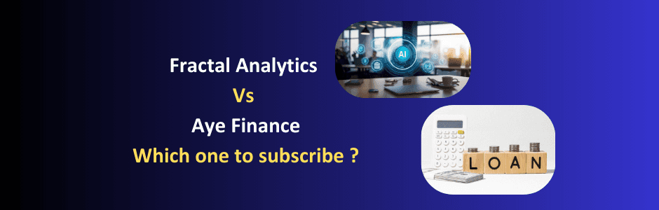 Comparison chart showing Fractal Analytics high-growth AI business vs Aye Finance MSME lending model