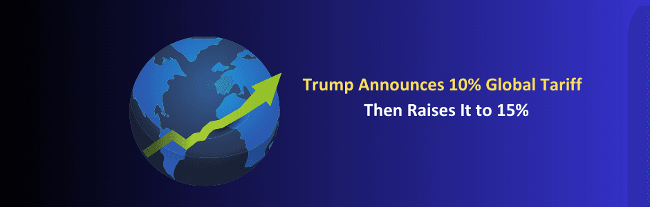 President Trump at White House press conference announcing 10% global tariff after Supreme Court strikes down IEEPA tariffs — February 20, 2026