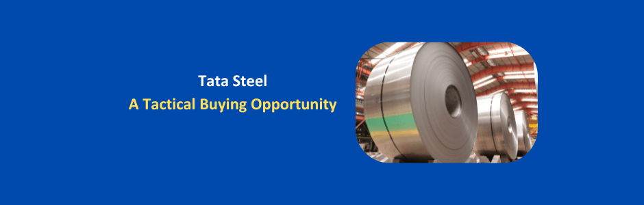 Tata Steel tactical idea JM Financial March 2026 — entry price Rs 185 — upside 8 to 10 percent — 15% correction buying opportunity — India steel safeguard duty CBAM