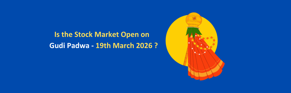 Gudi Padwa banner confirming stock market Open March 19 2026