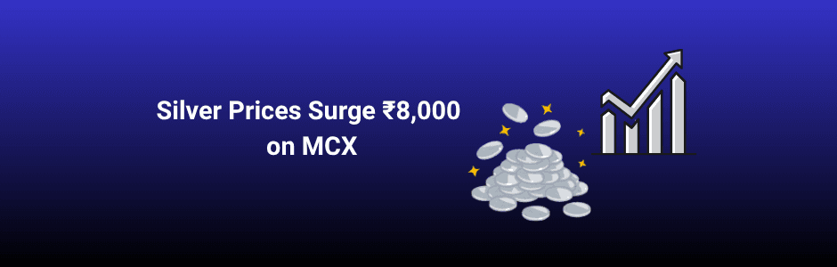 Silver price surge chart showing sharp upward movement on MCX