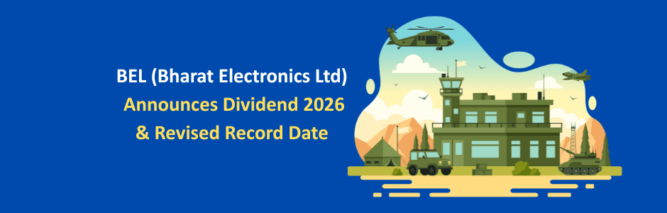 Bharat Electronics Limited headquarters with dividend announcement banner for ₹1.95 interim payout