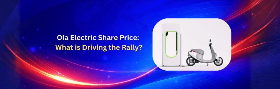 Ola Electric share price rally chart with upward trend and EV growth indicators